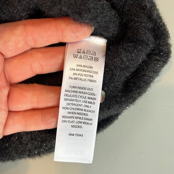NWT Black Fuzzy Sweater Happily Grey Small - Picture 6 of 8